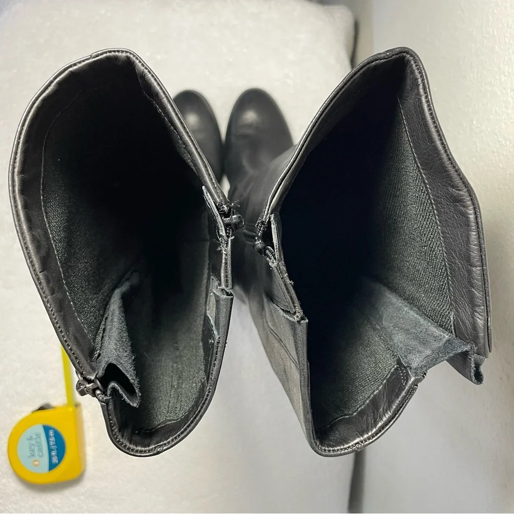 Ecco Black Leather Boots Women Size US 8-8 1/2 (39) - Picture 7 of 16